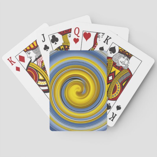 Jeu De Cartes spirale jaune et bleue (dos)