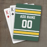 Jeu De Cartes Sports Team Football Jersey Nom personnalisé Numér<br><div class="desc">Couleurs vert foncé et jaune doré — Si vous êtes propriétaire d'une équipe de football Imaginaire,  fabriquez vos propres produits et montrez-les à vos amis! Ou - Jouez-vous au football du lycée et voulez un memento? Ce design jersey est parfait pour tous ceux qui pratiquent le sport.</div>