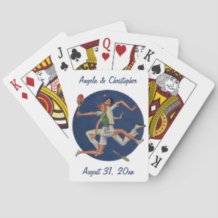 Jeu De Cartes Sports Vintage, Joueurs de Tennis S'écrasent avec