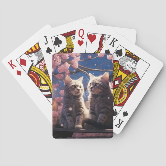 Jeu De Cartes Spring Sweet Cherry Blossoms Kittens (dos)