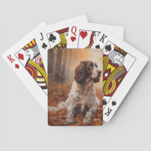 Jeu De Cartes Springer Spaniel à l'automne Feuilles automne Insp