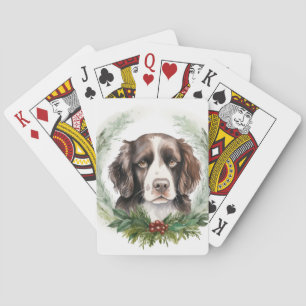 Jeu De Cartes Springer spaniel Noël Wreath Festive Pup