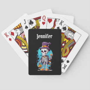 Jeu De Cartes Squelette cool dans un Halloween de chapeau haut d