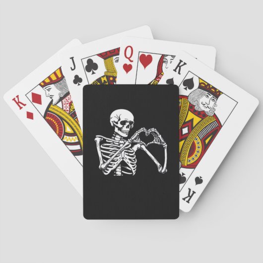 Jeu De Cartes Squelette Mains de coeur Signer Costume d'Hallowee (dos)
