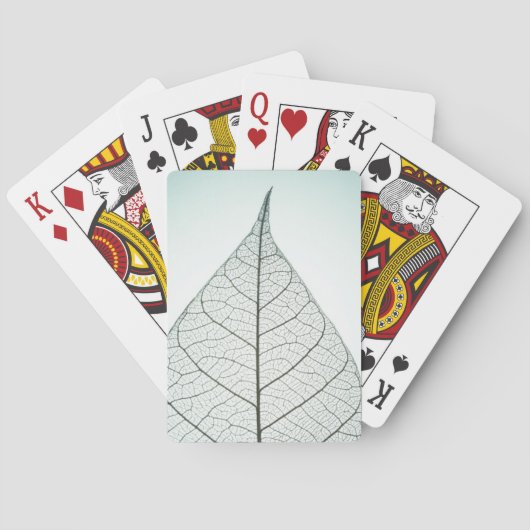 Jeu De Cartes Squelette vert de feuille (dos)