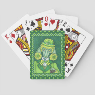 JEU DE CARTES ST. PADDY'S GREEN FRANÇAIS POODLE IRLANDAIS, CHIEN