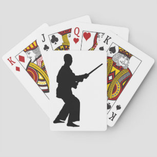 Jeu De Cartes Stance d'arme Karate Silhouette