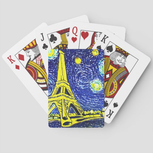 Jeu De Cartes Starry Night Paris France (dos)