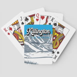 Jeu De Cartes Station de ski de Killington Hiver Vermont Vintage