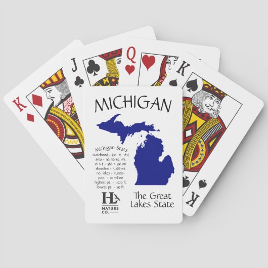 Jeu De Cartes Statistiques du Michigan (dos)
