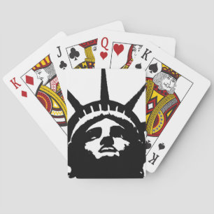 Jeu De Cartes Statue d'Art Pop Noir & Blanc de la Liberté