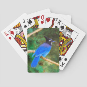 Jeu De Cartes Steller's Jay Painting - Art original pour oiseaux
