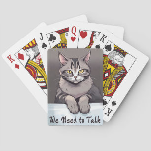 Jeu De Cartes Stern Tabby Cat exige une discussion sérieuse