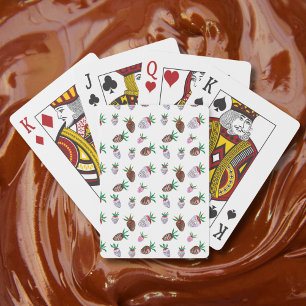 Jeu De Cartes Stickers de fraises couvertes de chocolat d'aquare