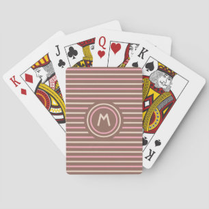 Jeu De Cartes Stripes Motif personnalisé monogramme lecture de c