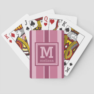 Jeu De Cartes Stripes Motif personnalisé monogramme lecture de c