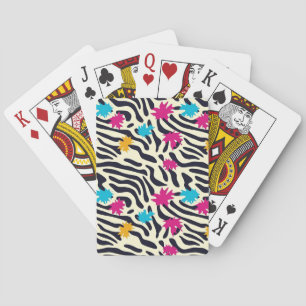 Jeu De Cartes Stripes zébrées Abstraites avec pellicule de peint