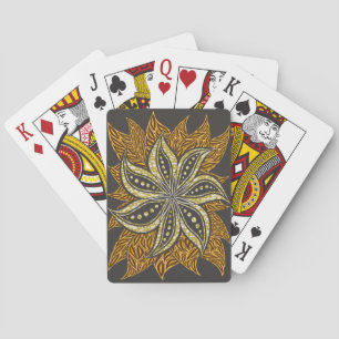 Jeu De Cartes Style Batik Floral Abstrait africain