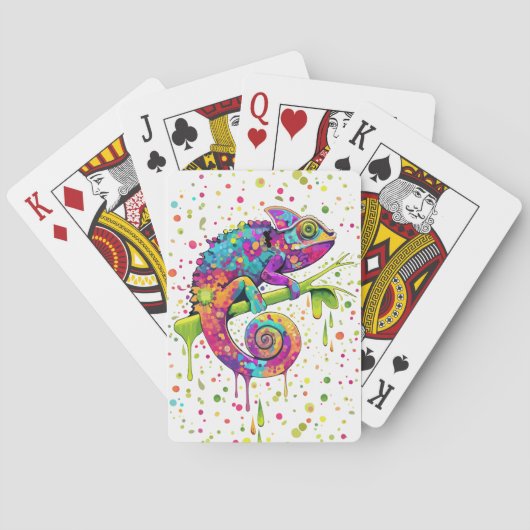 Jeu De Cartes Style d'aquarelle des teintures Chameleon (dos)
