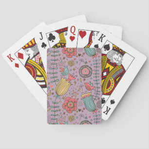 Jeu De Cartes Style fleuri avec fleurs
