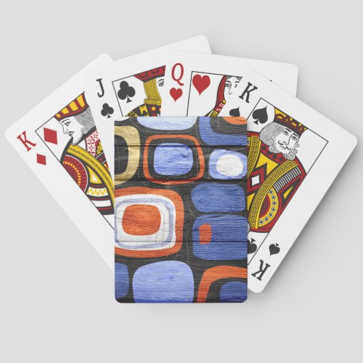 Jeu De Cartes Style moderne Abstrait Pastel Bois (dos)
