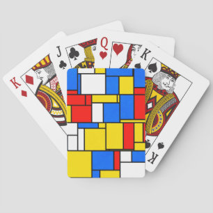 Jeu De Cartes Style Mondrian inspiré Rouge Bleu Jaune Motif