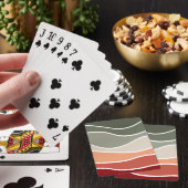 Jeu De Cartes Style vert et rouge rétro vagues design (In Situ)