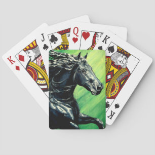 Jeu De Cartes Stylo de beauté noire du cheval friésien
