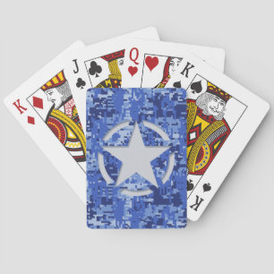 Jeu De Cartes Stylo Star Retro Camouflage bleu marine