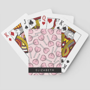 Jeu De Cartes Sucettes roses, sucettes en forme de cœur, sucette