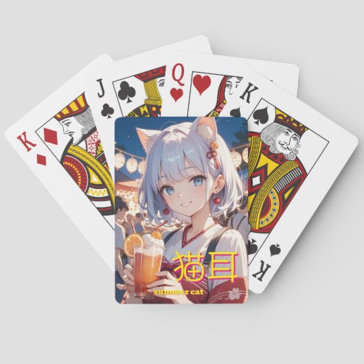 Jeu De Cartes summer  cat Girl (dos)