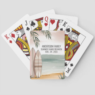 Jeu De Cartes Summer Sunset Beach Palm Tree Family Reunion Poker