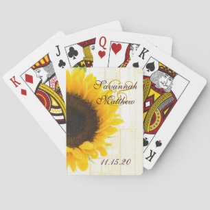 Jeu De Cartes Sunflower Personnalisé Mariage Jouer des cadeaux d