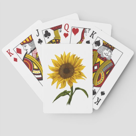 Jeu De Cartes Sunflower Sunshine Floral Aquarelle Fleur (dos)