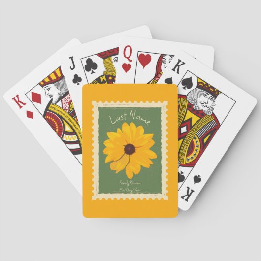 Jeu De Cartes Sunny Flower Rustic, événement personnalisable (dos)