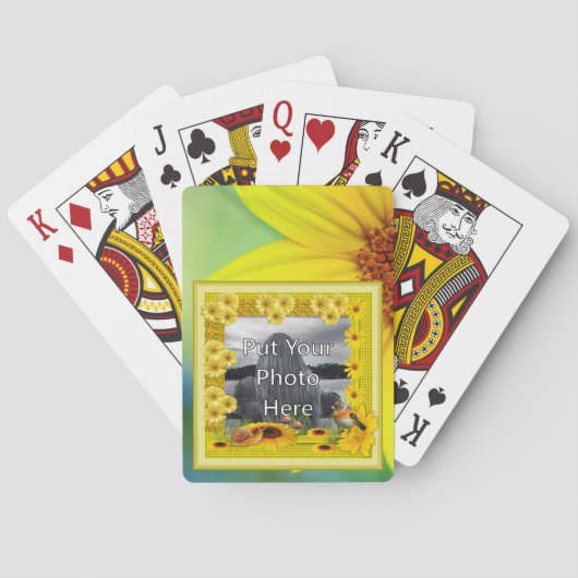 Jeu De Cartes Sunshine Yellow Sunflower Photo Frame (dos)