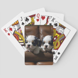 Jeu De Cartes Super mignonne chiots sur le canapé 1