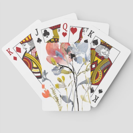 Jeu De Cartes Superposition de fleurs - Aquarelle Fleurs pastel (dos)