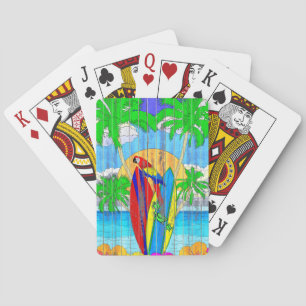 Jeu De Cartes Surf côtier Fake Wood Grain Art