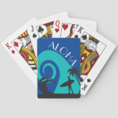 Jeu De Cartes Surf d'Aloha et palmiers (dos)