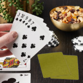 Jeu De Cartes Surface vert olive avec un motif subtil tourbillon (In Situ)