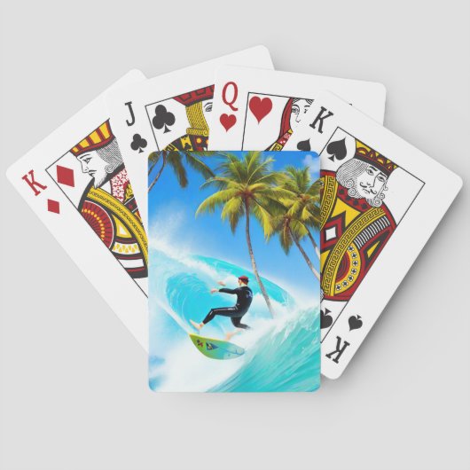 Jeu De Cartes Surfer sur une grosse vague (dos)