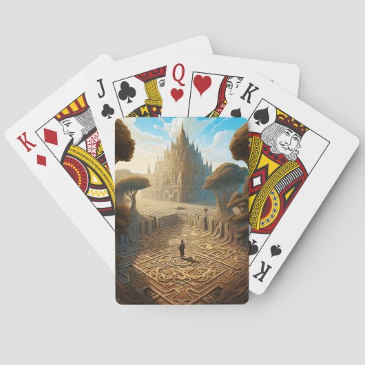 Jeu De Cartes Surreal Maze Château Paysage Imaginaire Art (dos)