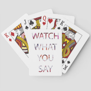 Jeu De Cartes Surveillez vos propos Texte de 4 lignes