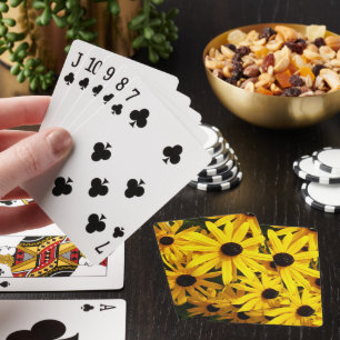 Jeu De Cartes Susans jaune orné noir floral
