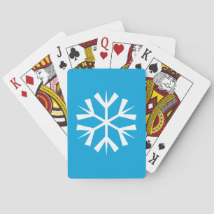Jeu De Cartes Symbole de flocon de neige blanc sur Arrière - pla