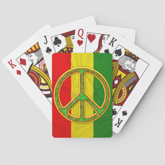 Jeu De Cartes Symbole de paix de Rasta (dos)