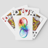 Jeu De Cartes Symbole d'infini avec plume arc-en-ciel (dos)
