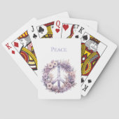 Jeu De Cartes SYMBOLE Lavande Blanc Boho Floral Paix (dos)