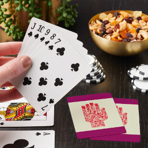 Jeu De Cartes Symbole médical de la main rouge Soins de santé